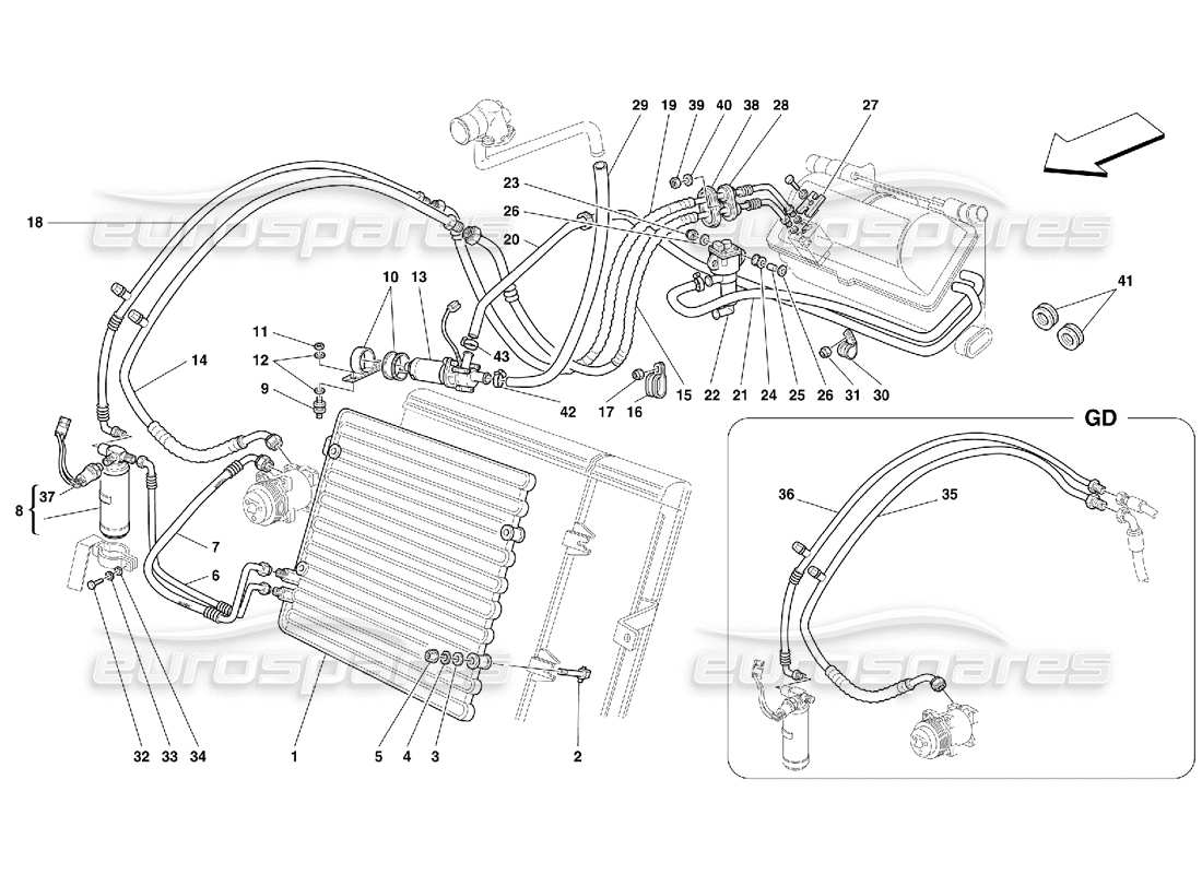 ferrari 456 gt/gta klimaanlage - gültig bis ass. nr. 20878 ersatzteildiagramm
