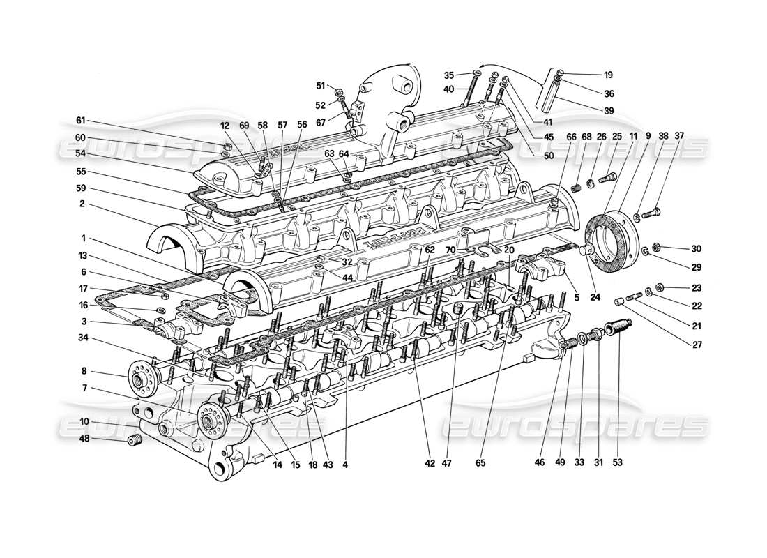 ferrari 412 (mechanical) zylinderkopf (rechts) teilediagramm