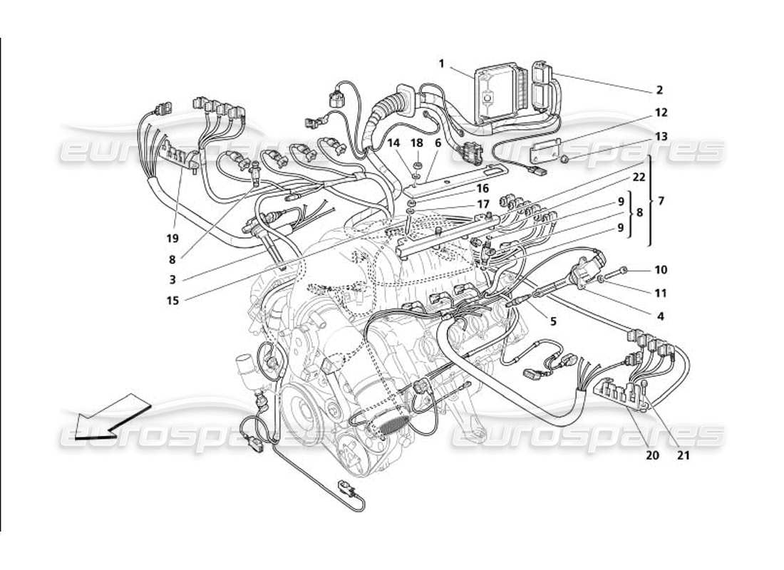 maserati 4200 coupe (2005) einspritzvorrichtung - zündteildiagramm