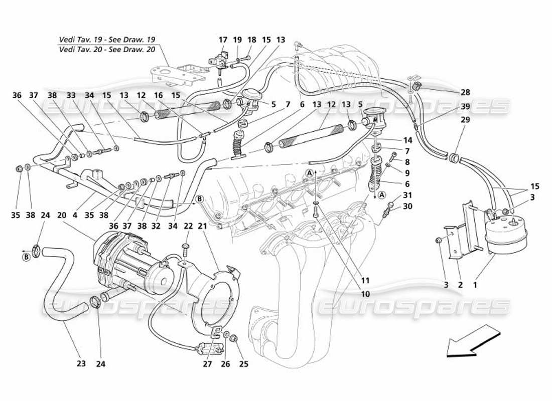 maserati 4200 spyder (2005) teilediagramm für kraftstoffpumpe und -leitungen