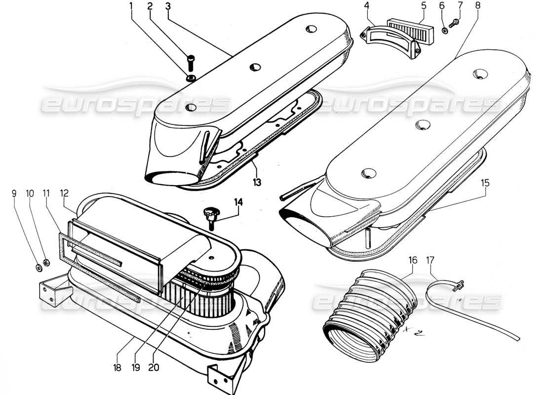 lamborghini urraco p300 kraftstoffsystem teilediagramm