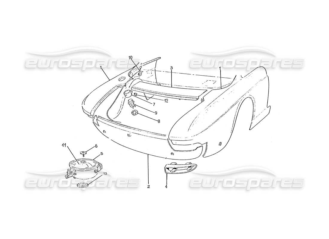 ferrari 330 gtc / 365 gtc (coachwork) teilediagramm für heckverkleidungen