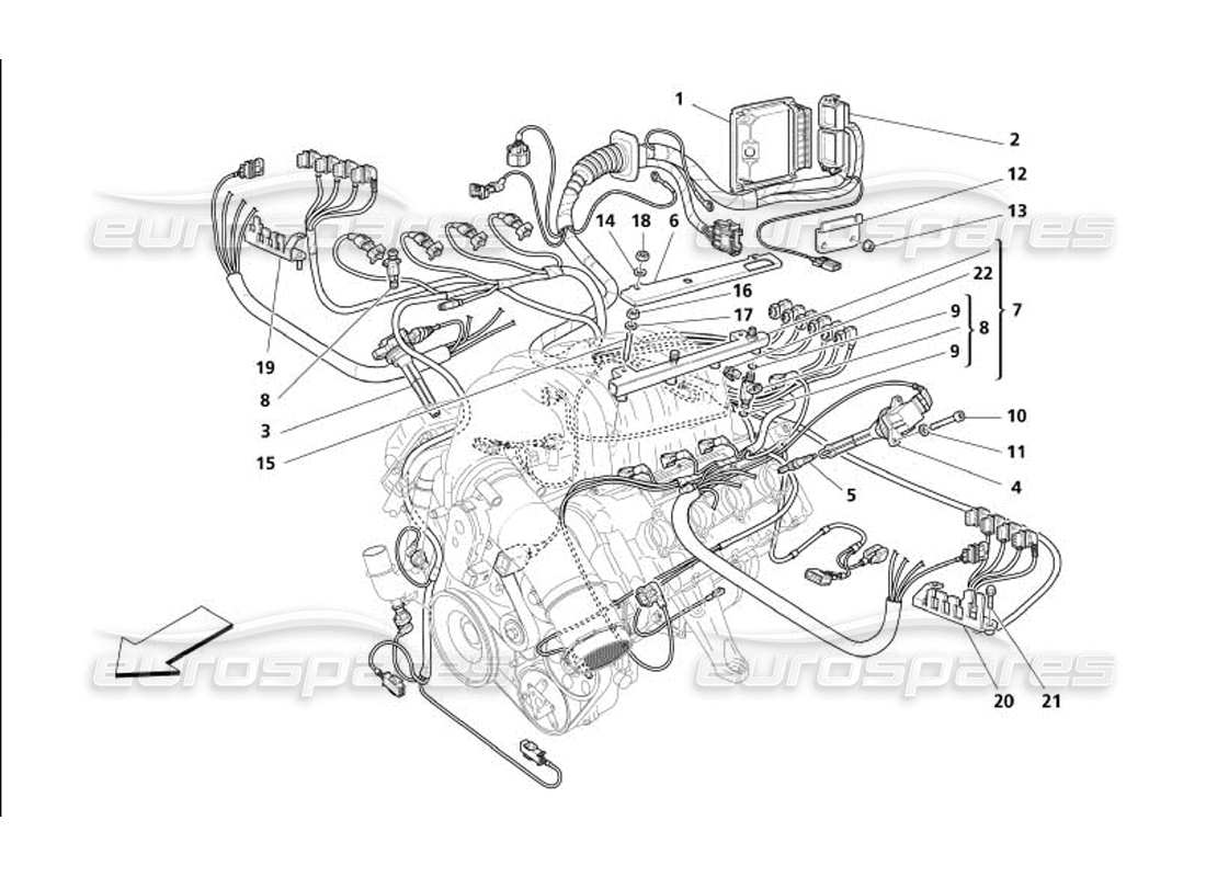 maserati 4200 spyder (2005) einspritzvorrichtung - zündteildiagramm