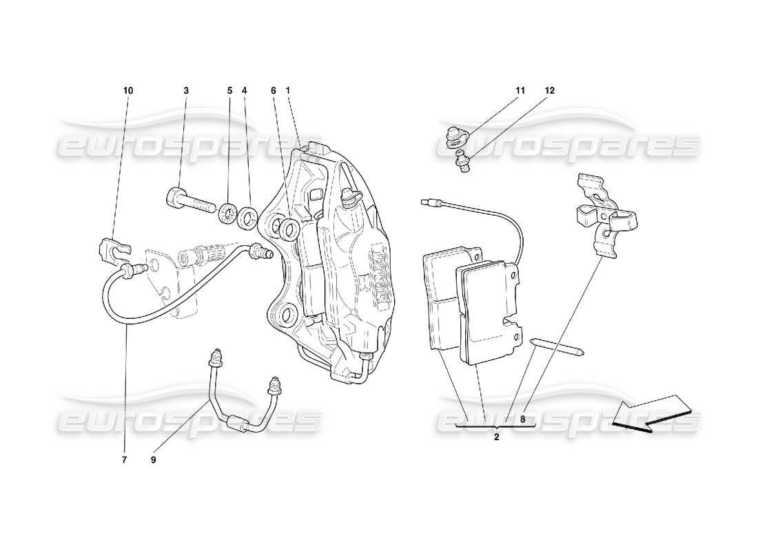 ferrari 456 gt/gta bremssattel für vorderradbremse - teilediagramm