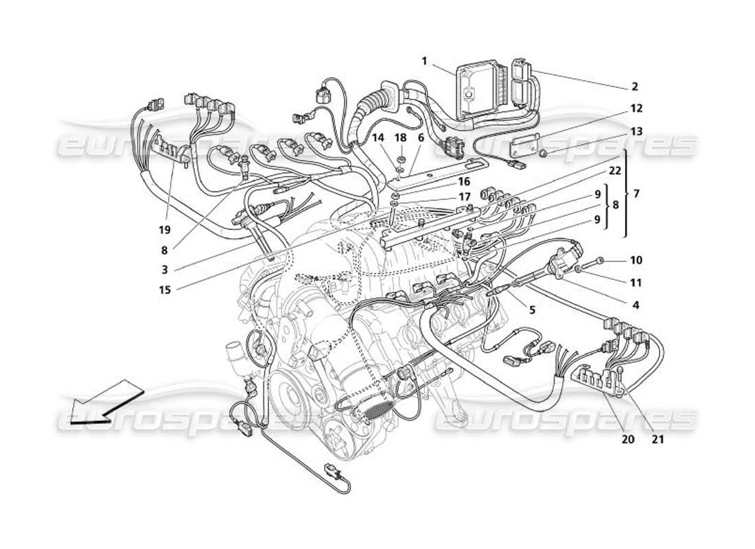 maserati 4200 gransport (2005) einspritzgerät - zündung teilediagramm