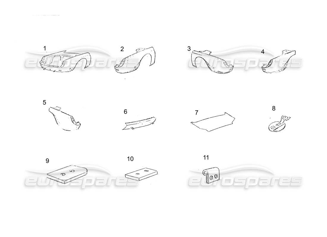 ferrari 250 gt (coachwork) diagramm der hinteren karosserieteile