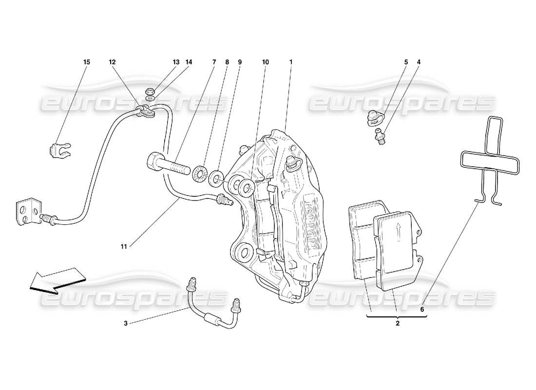 ferrari 456 gt/gta bremssattel für hinterradbremse - teilediagramm