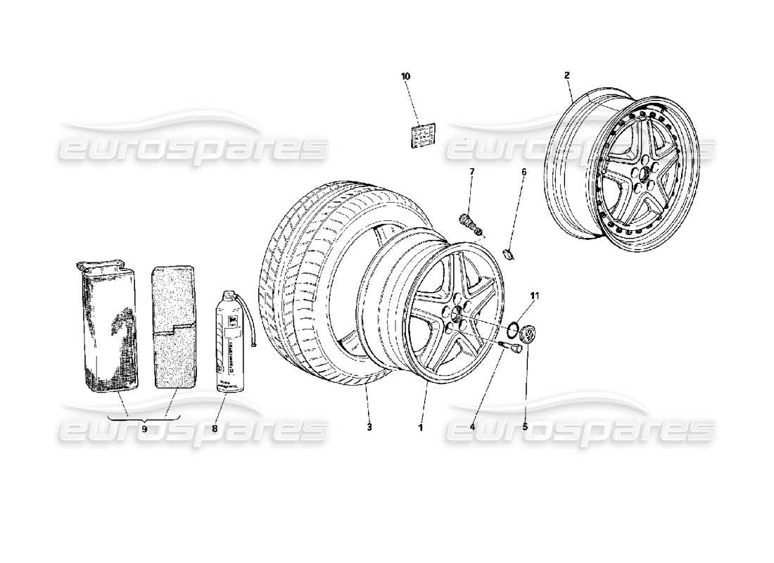 ferrari 512 tr räder ersatzteildiagramm