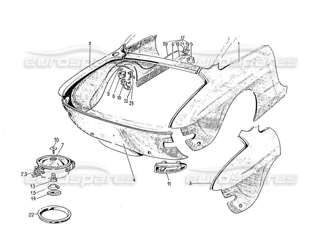 ferrari 330 gt 2+2 (coachwork) heckplatten (pro gsdvn - pro gddvn 60) teilediagramm