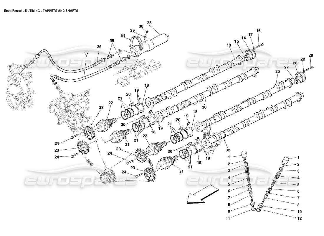 FERRARI ENZO STEUERSTÖßEL UND WELLEN TEILEDIAGRAMM ferrari enzo steuerstößel und wellen teilediagramm