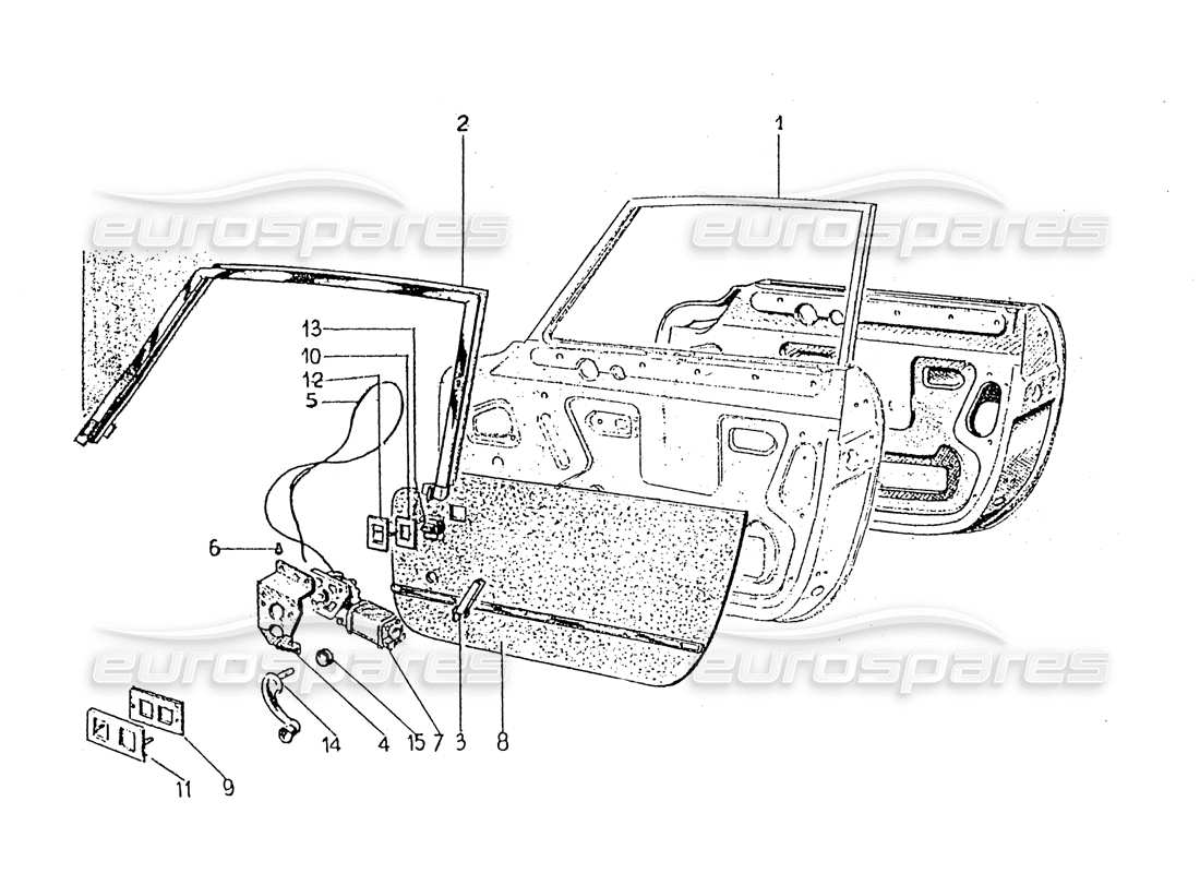 ferrari 330 gt 2+2 (coachwork) tür - elektrischer glasmotor (ausgabe 1) teilediagramm