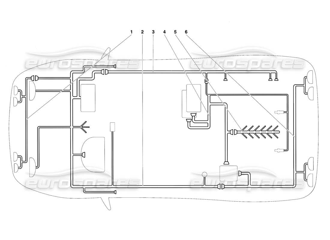 lamborghini diablo vt (1994) elektrisches system teilediagramm