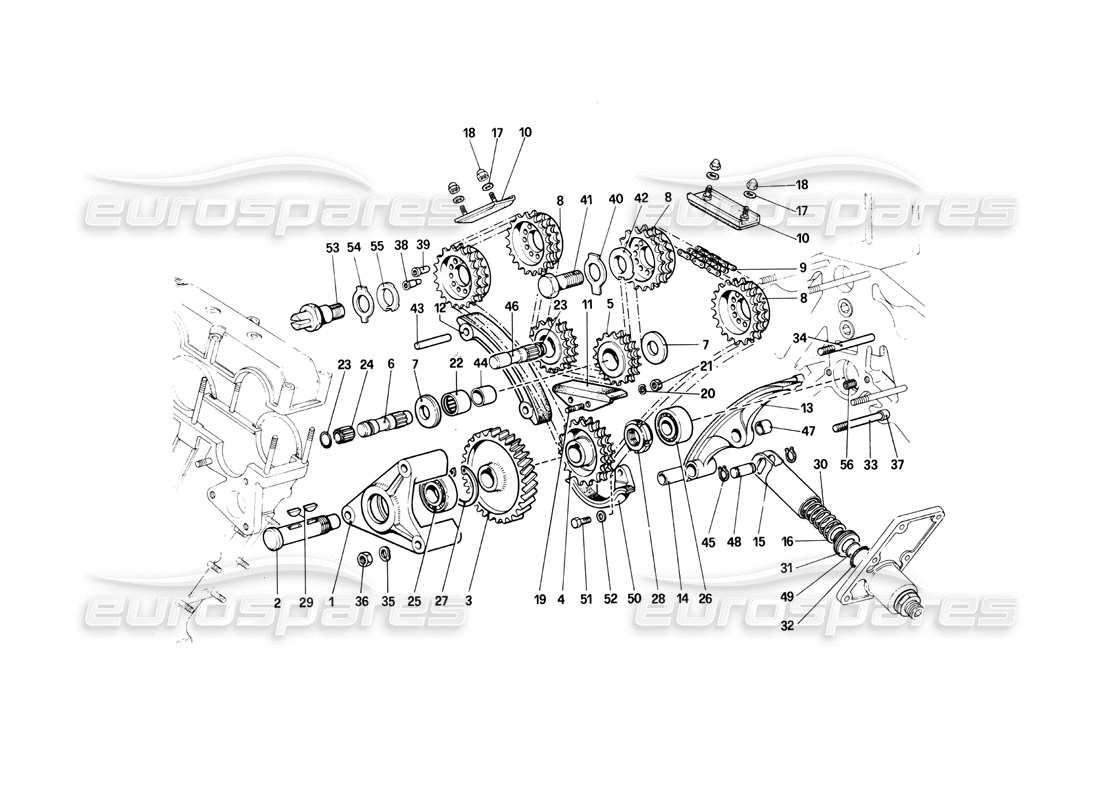 ferrari 412 (mechanical) zeitmesssystem - teilediagramm der steuerungen