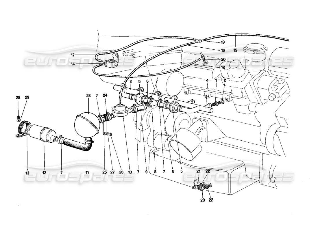 ferrari 412 (mechanical) lufteinspritzung – für ch-version teilediagramm