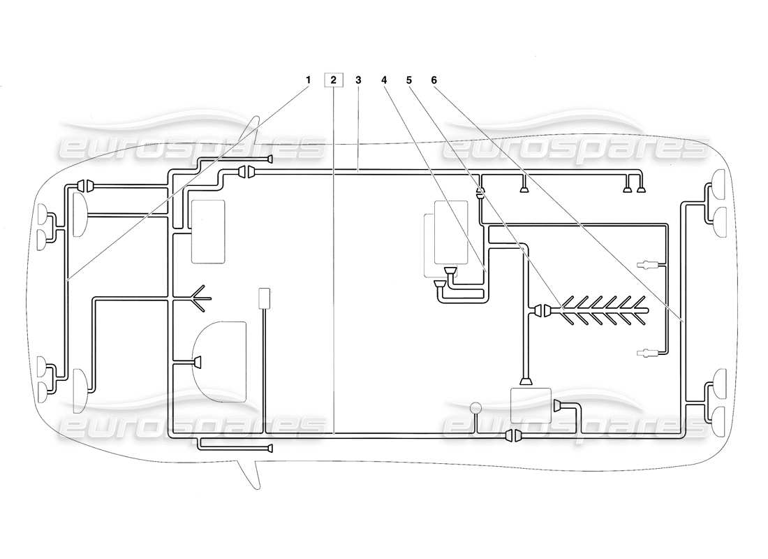 lamborghini diablo vt (1994) elektrisches system teilediagramm