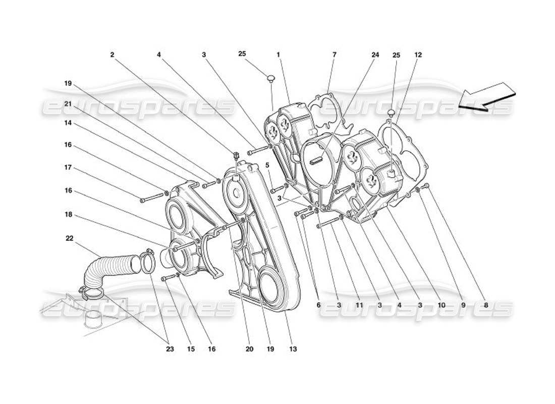 ferrari 575 superamerica teilediagramm für motorabdeckungen