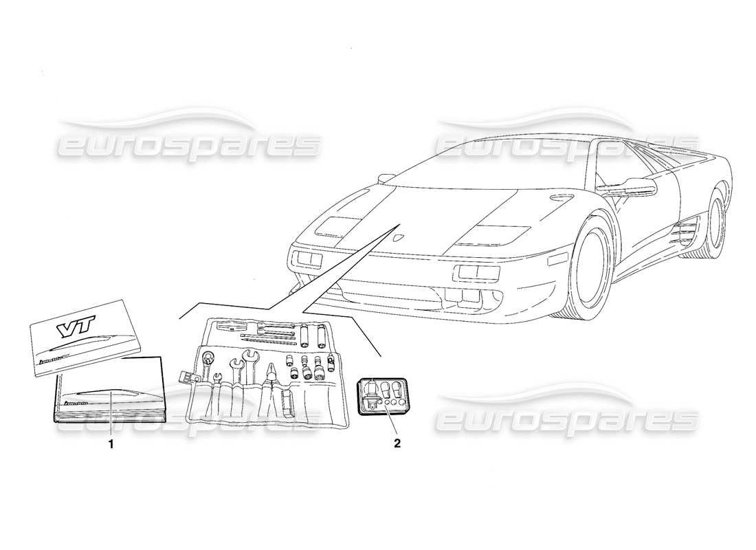 lamborghini diablo vt (1994) zubehör (gültig für usa-version - april 1994) teilediagramm