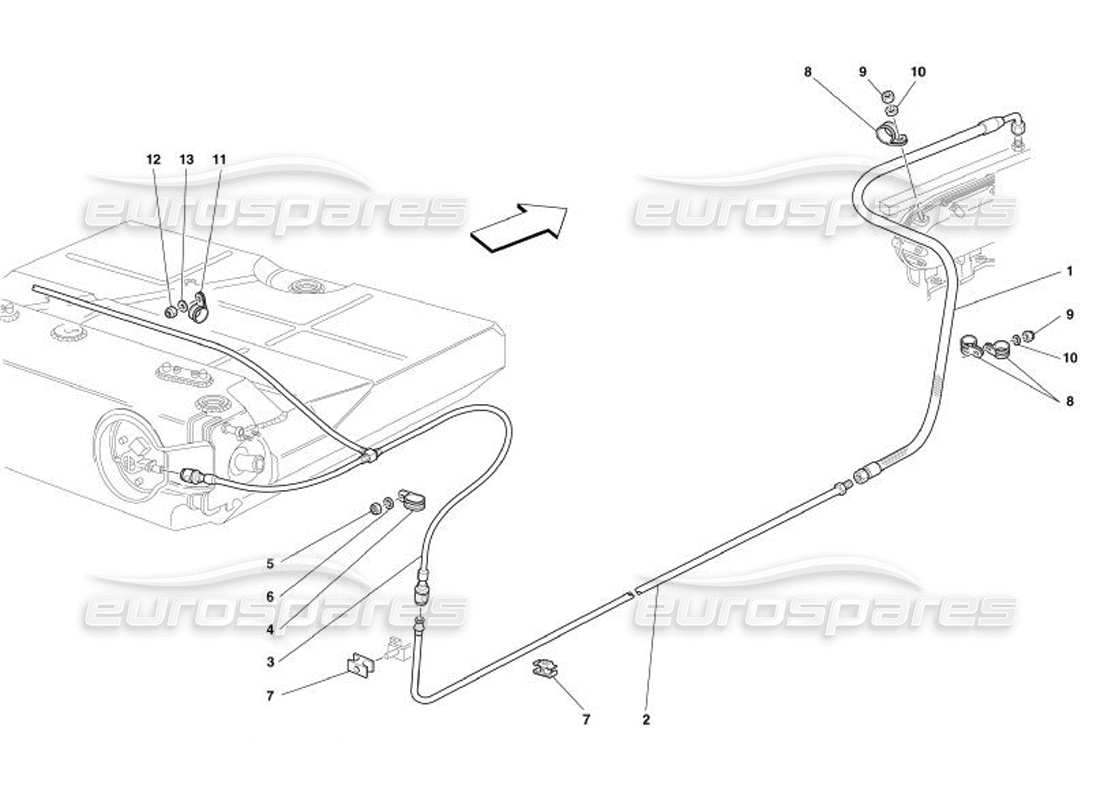 ferrari 575 superamerica kraftstoffversorgungssystem teilediagramm