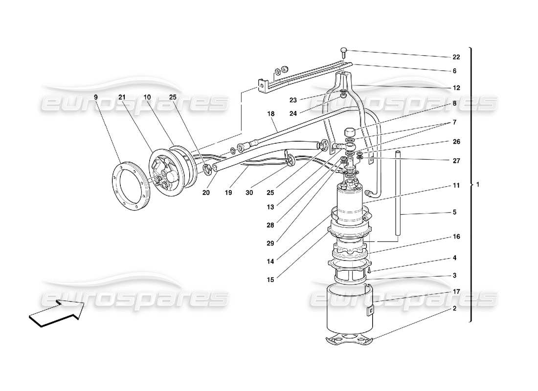 ferrari 456 gt/gta kraftstoffpumpe teilediagramm