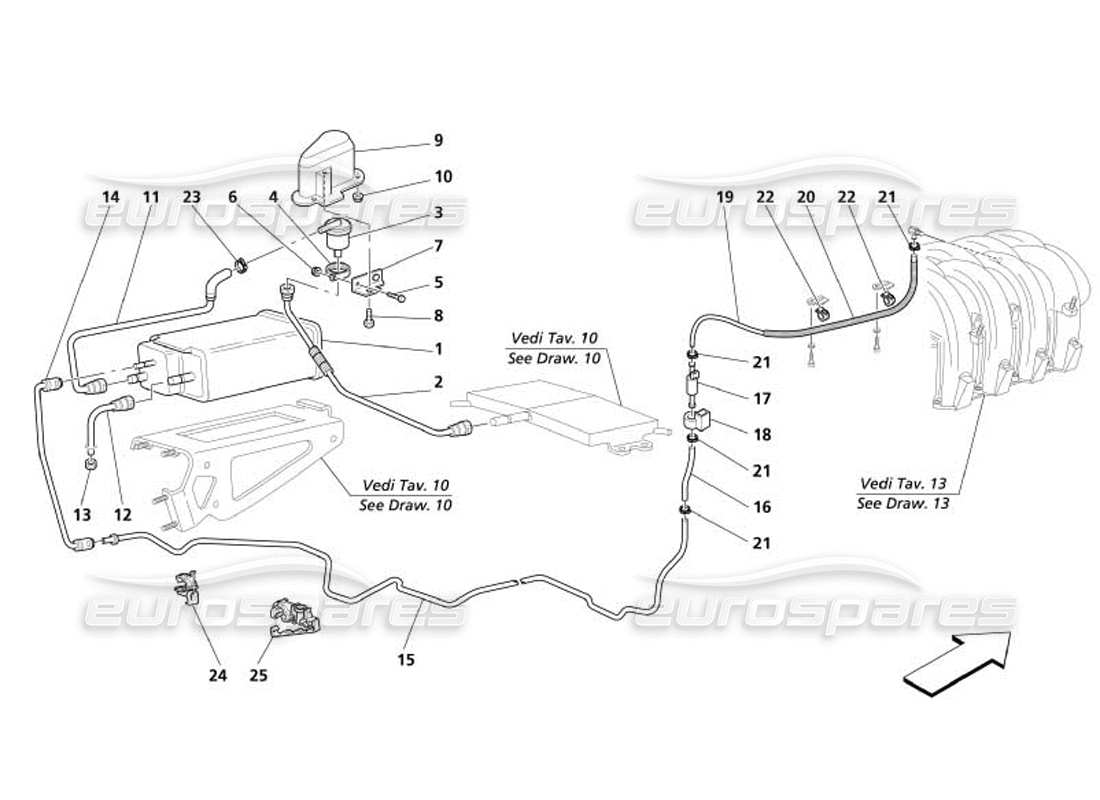 maserati 4200 gransport (2005) antiverdunstungsgerät -nicht für usa und cdn- teilediagramm