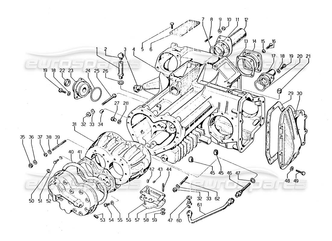 lamborghini urraco p250 / p250s getriebe (gussteile) teilediagramm