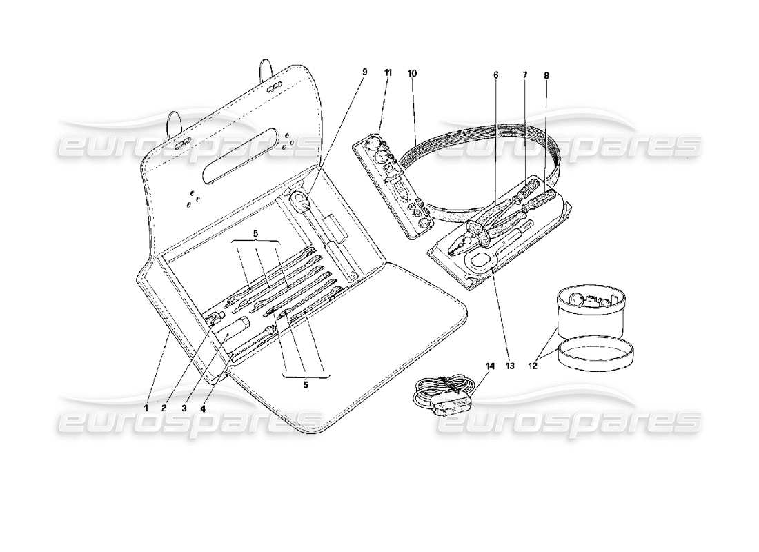ferrari mondial 3.4 t coupe/cabrio ausrüstung - teildiagramm für horizontale beutel