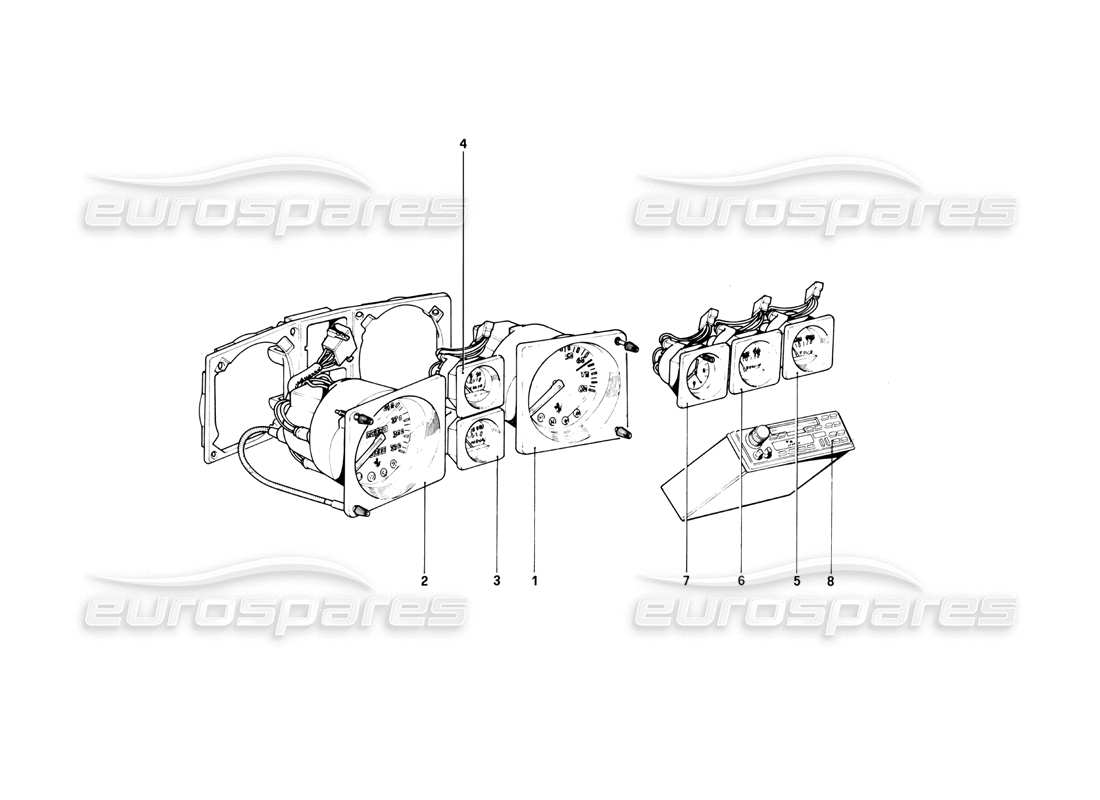 ferrari 400i (1983 mechanical) instrumente teilediagramm