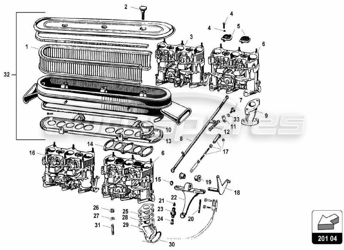 lamborghini miura p400 kraftstoffsystem teilediagramm