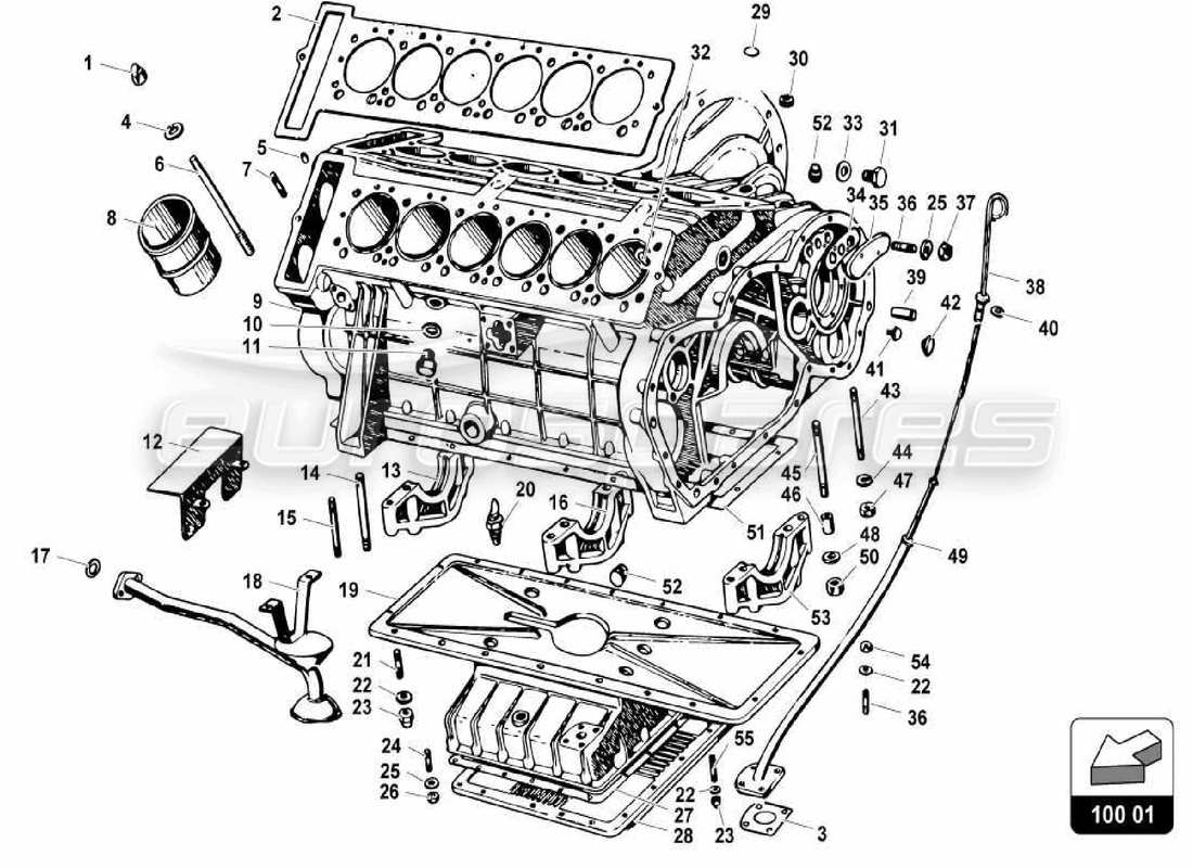 lamborghini miura p400 motorblock teilediagramm