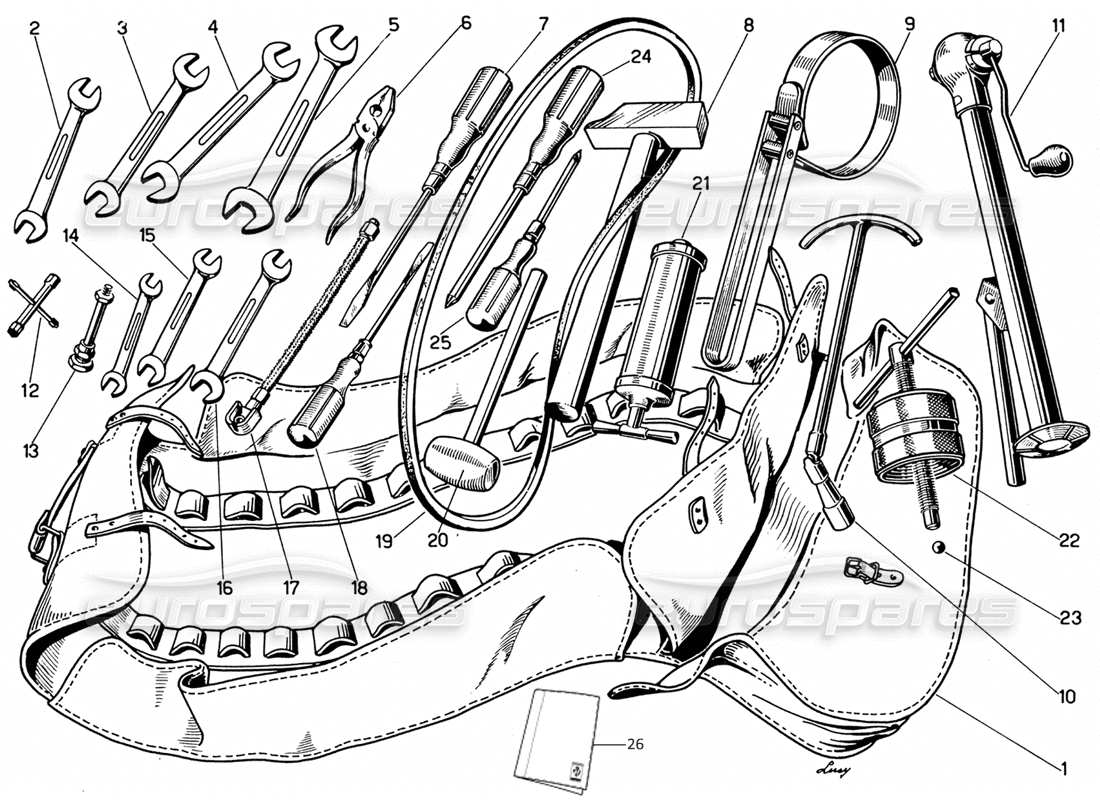 ferrari 330 gt 2+2 toolkit-teilediagramm