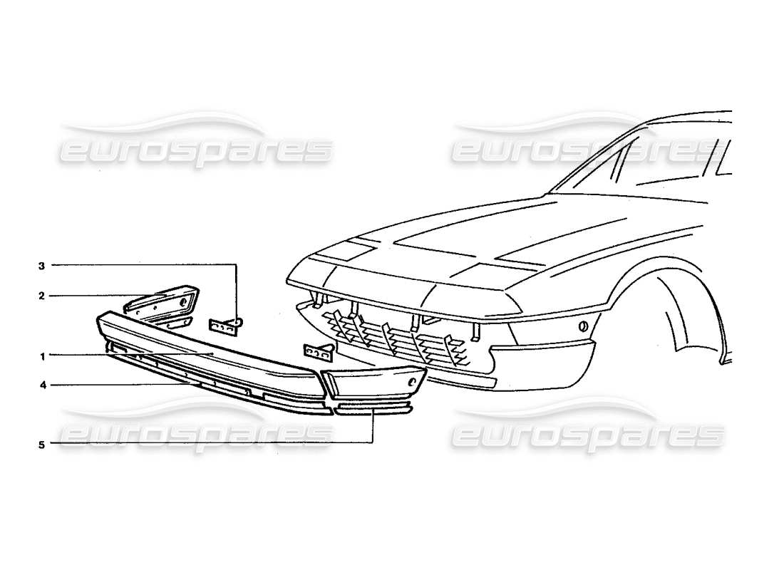 ferrari 400 gt / 400i (coachwork) frontstoßstange teilediagramm