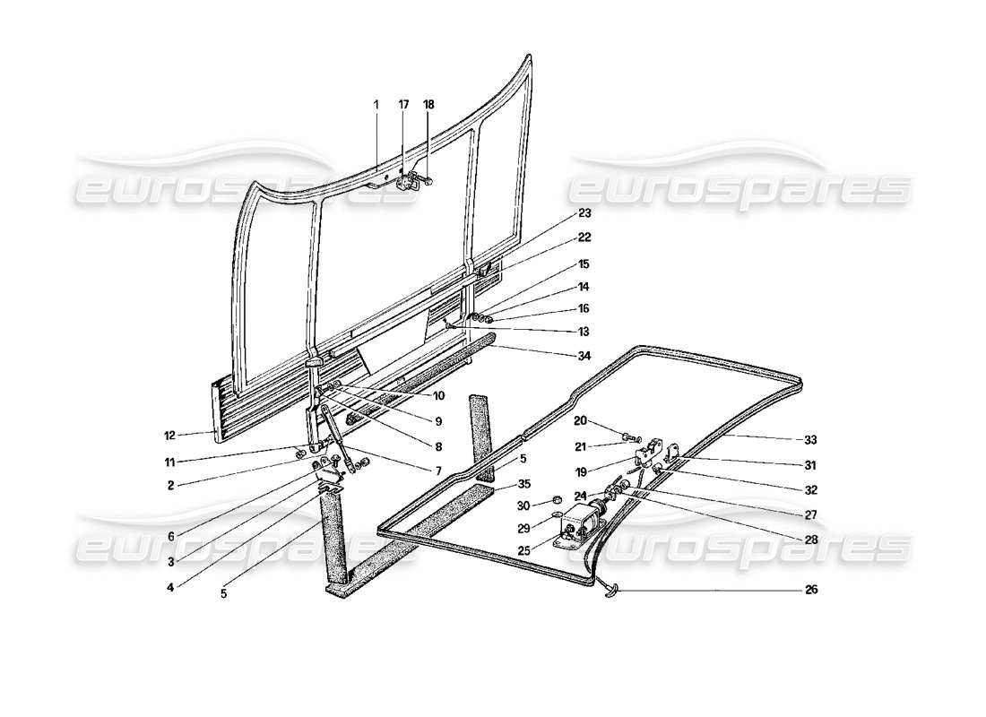 ferrari mondial 3.2 qv (1987) teilediagramm des vorderen fachdeckels