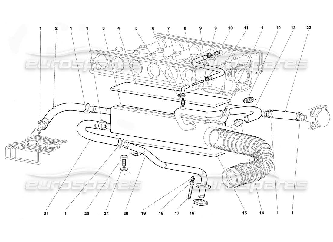 lamborghini diablo vt (1994) motoröl-atmungssystem teilediagramm