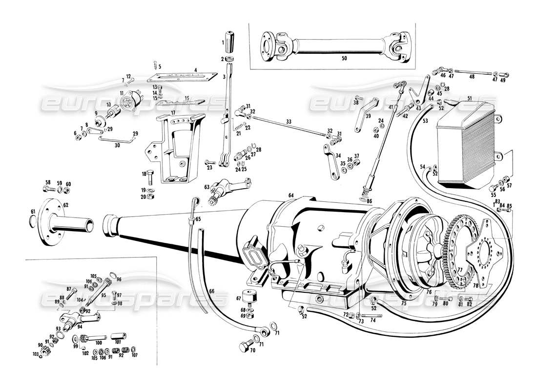 maserati ghibli 4.7 / 4.9 automatische übertragung teilediagramm