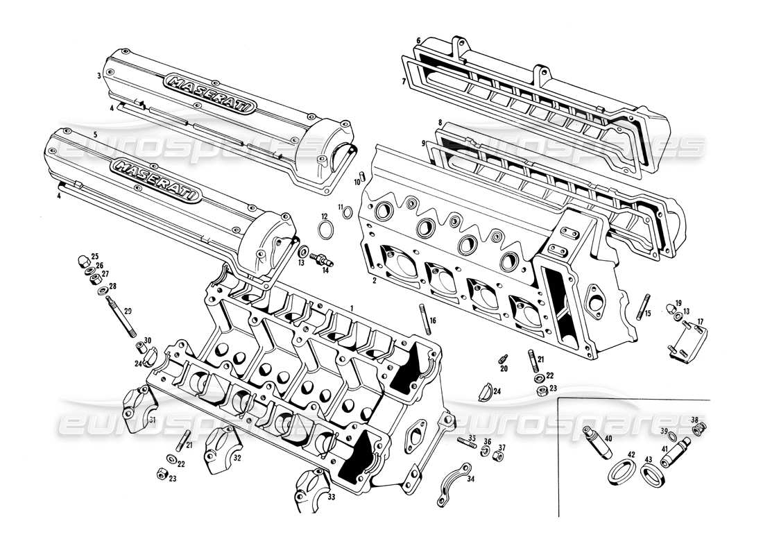 maserati ghibli 4.7 / 4.9 zylinderkopf-teilediagramm