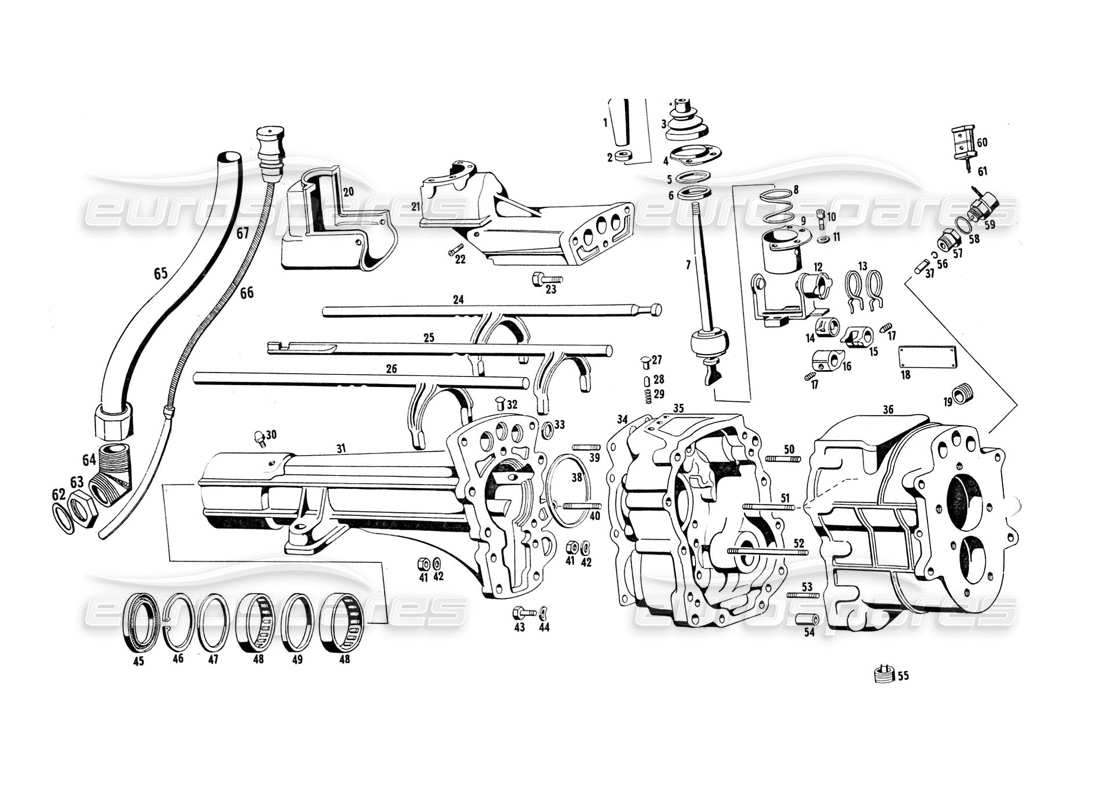 maserati indy 4.2 getriebegehäuse teilediagramm