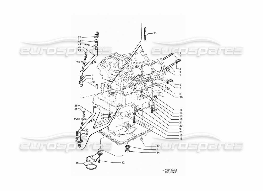 maserati ghibli 2.8 (abs) teilediagramm für befestigungen und blockzubehör