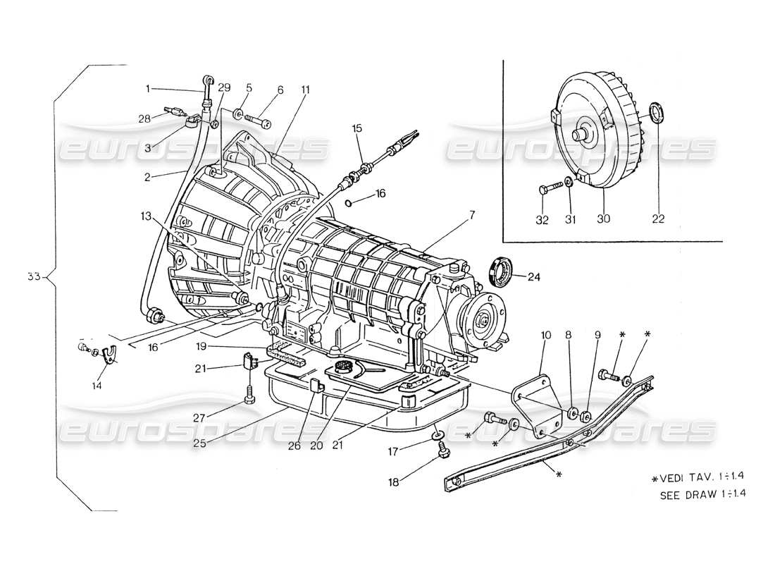 maserati 418 / 4.24v / 430 automat. getriebe mit umbau..zf-4hp 22 ersatzteildiagramm