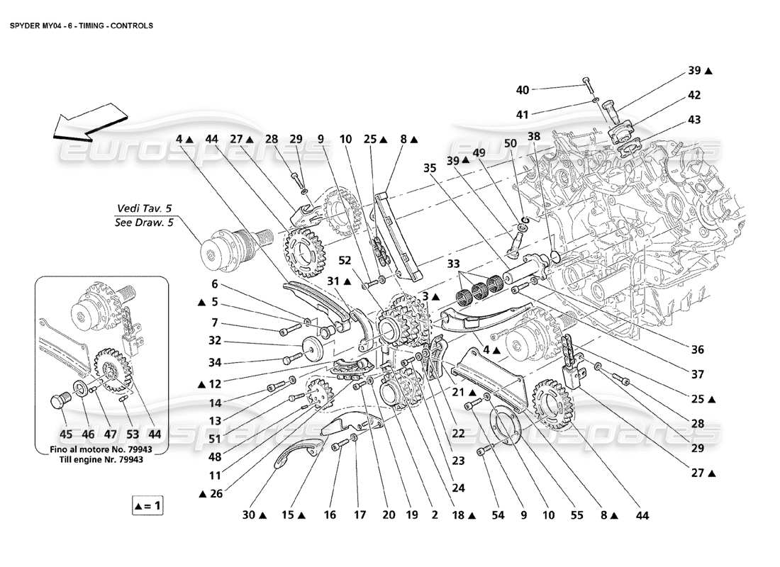 maserati 4200 spyder (2004) timing-kontrollen teilediagramm