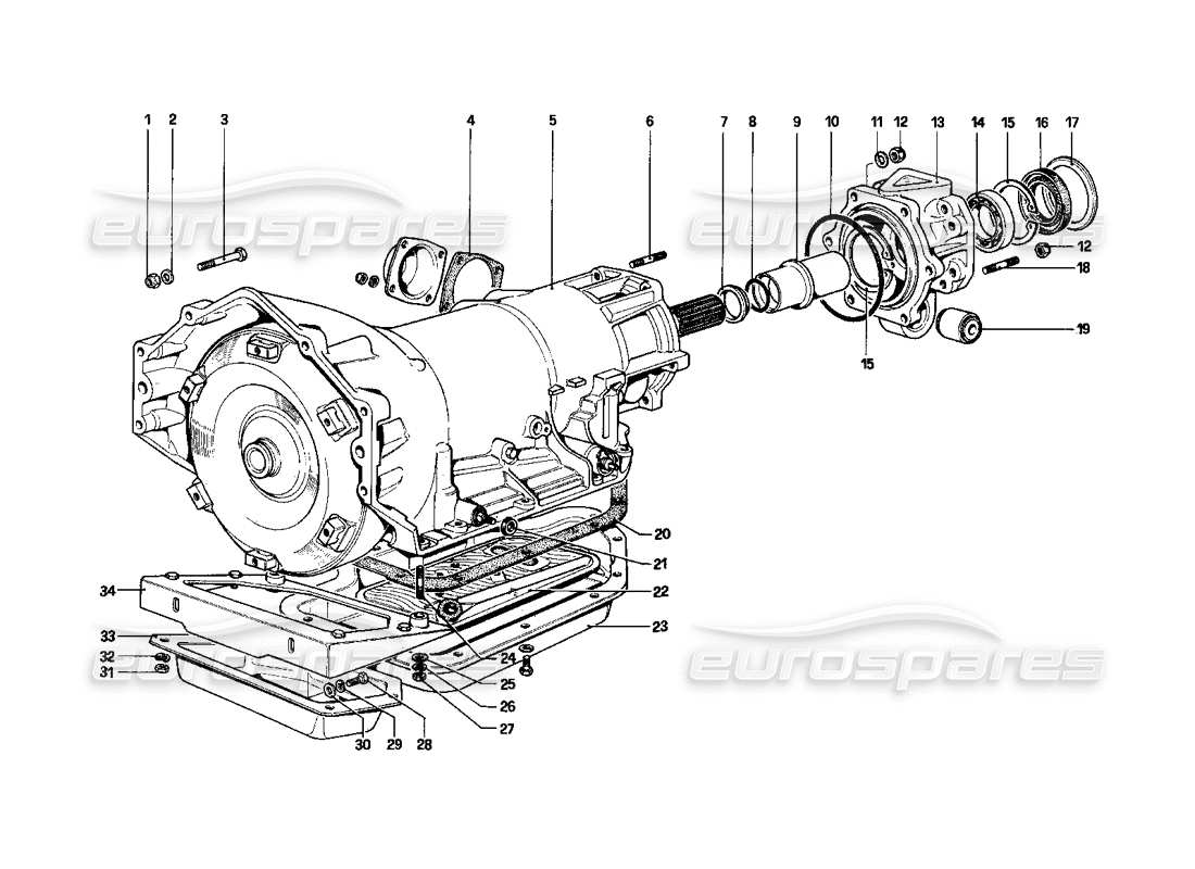 ferrari 400i (1983 mechanical) teilediagramm für automatikgetriebe (400 automatik)