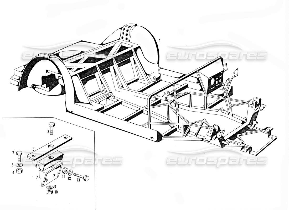 maserati mistral 3.7 frame-teilediagramm