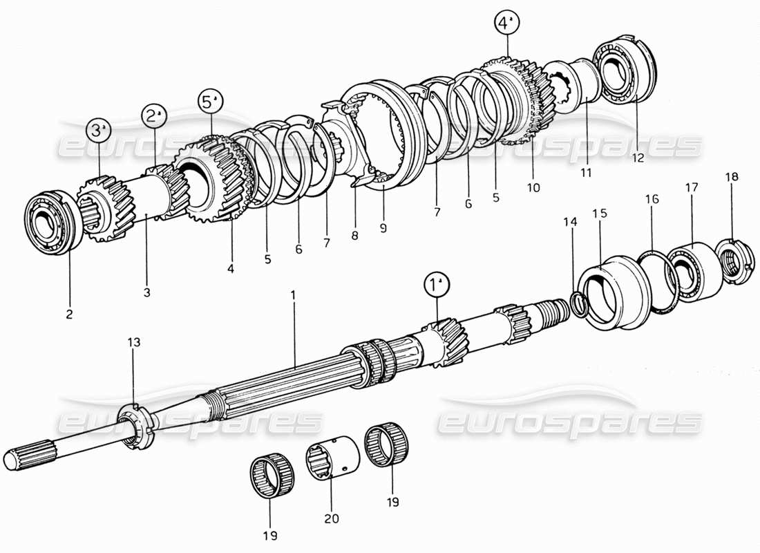 ferrari 206 gt dino (1969) teilediagramm für das ausgangswellengetriebe