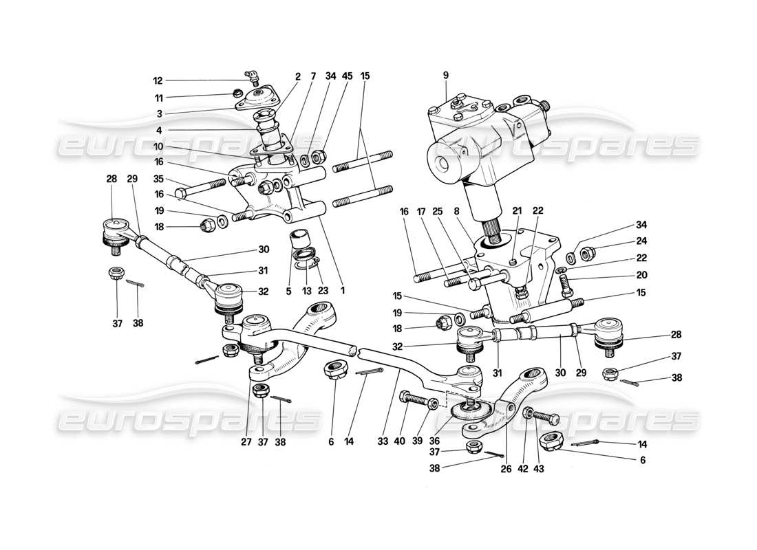 ferrari 412 (mechanical) teilediagramm für lenkgestänge