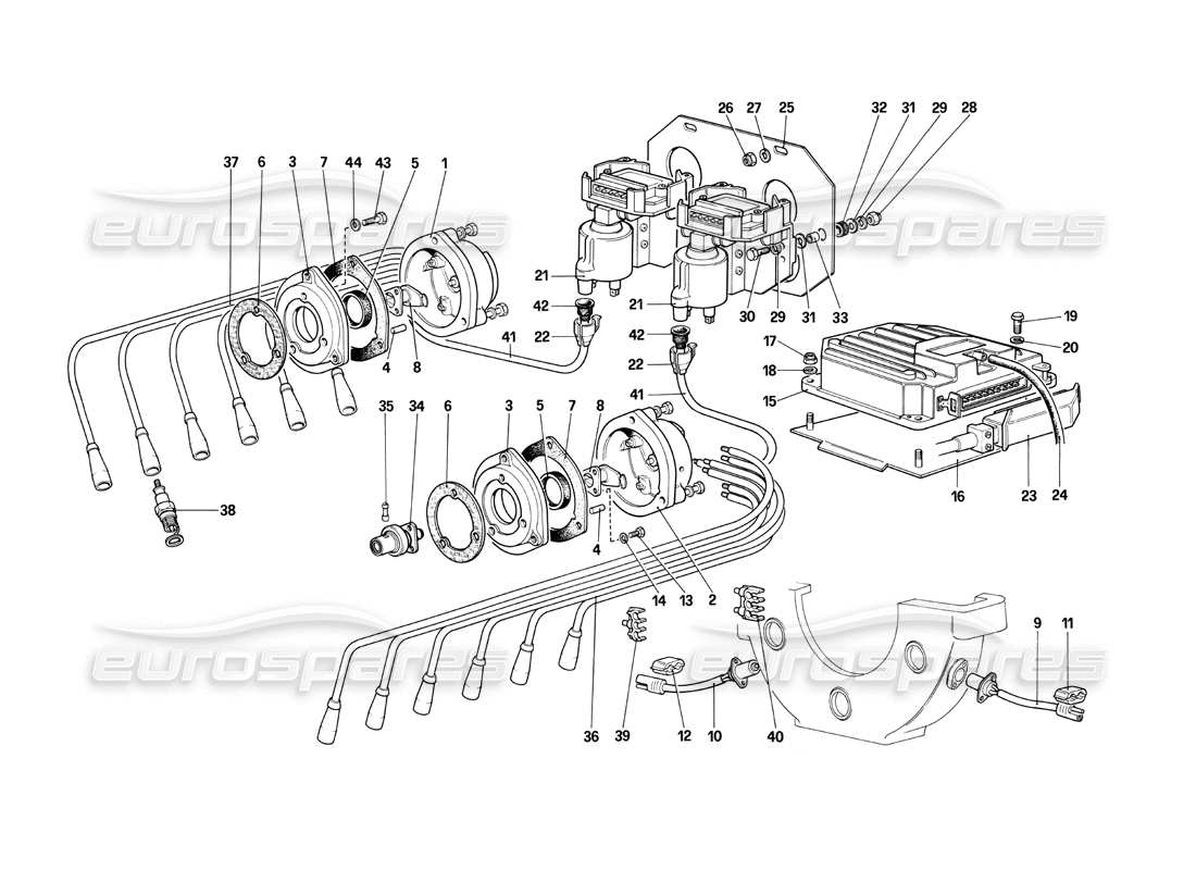 ferrari 412 (mechanical) teilediagramm der motorzündung