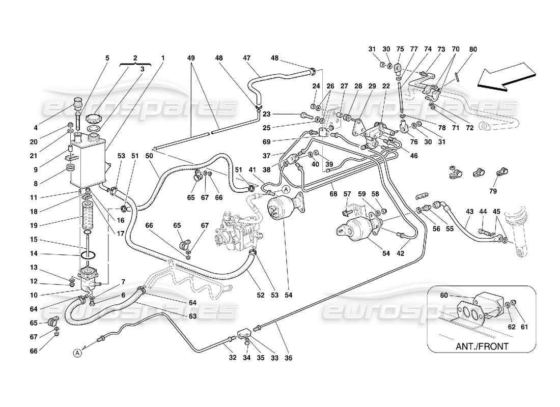 ferrari 456 gt/gta selbstnivellierendes federungssystem - gültig für 456 gta-teilediagramm