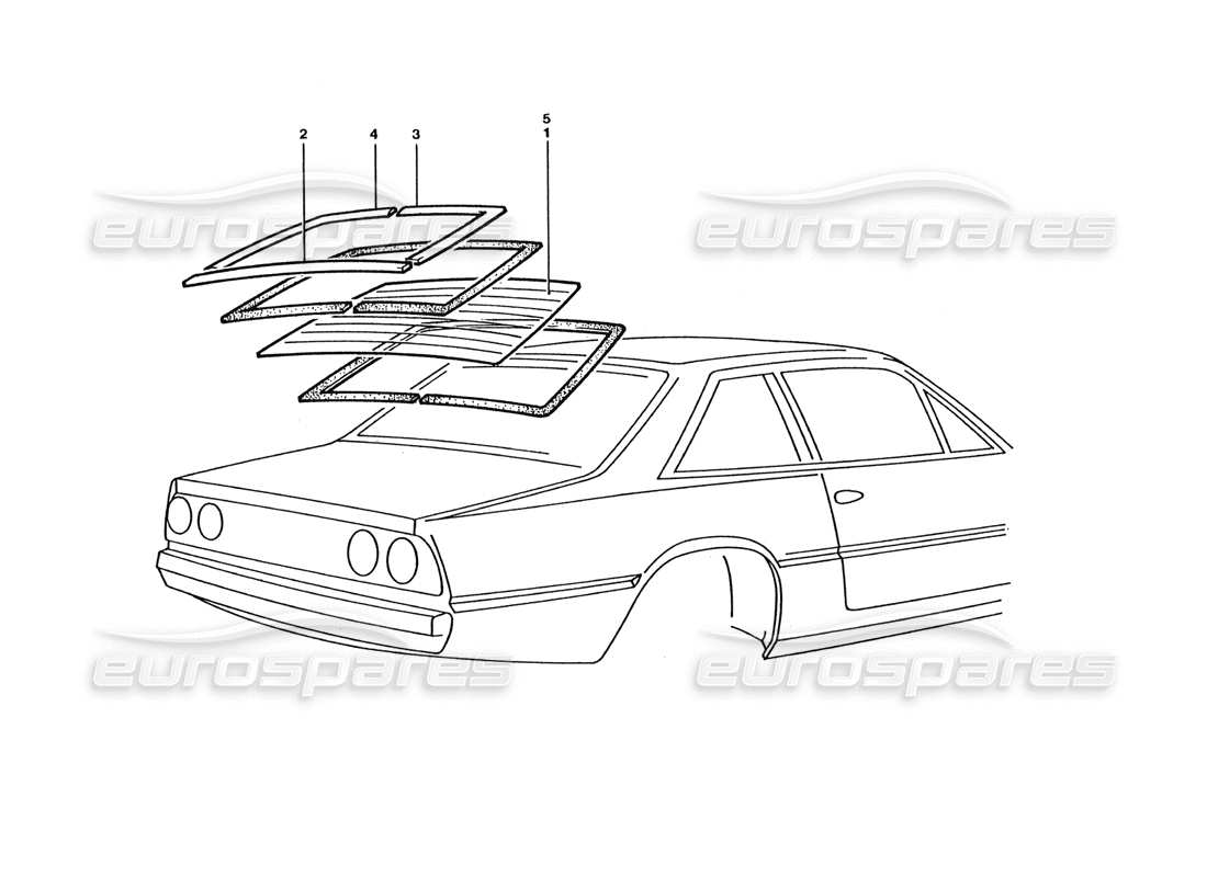 ferrari 400 gt / 400i (coachwork) hinterer bildschirm teilediagramm