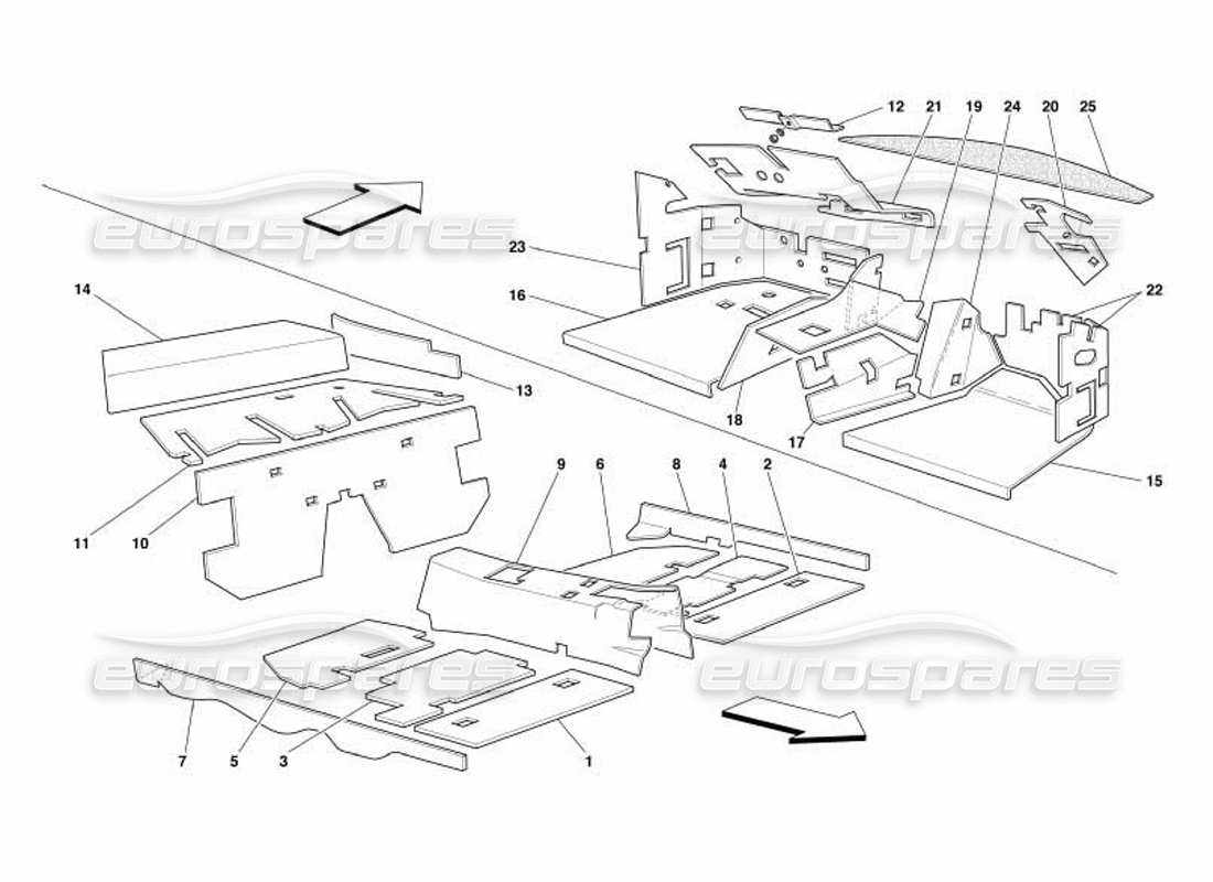 ferrari 550 barchetta fahrgastraumisolierungen -gültig für gd- ersatzteildiagramm