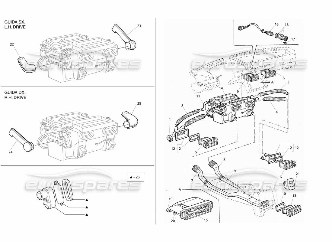 maserati qtp v8 evoluzione belüftung des fahrgastraums teilediagramm