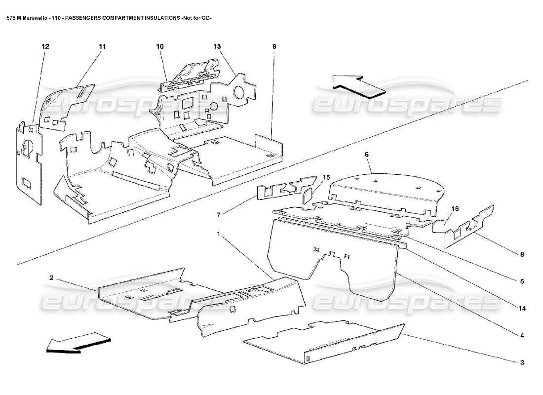 ferrari 575m maranello isolierung des fahrgastraums nicht für gd teilediagramm