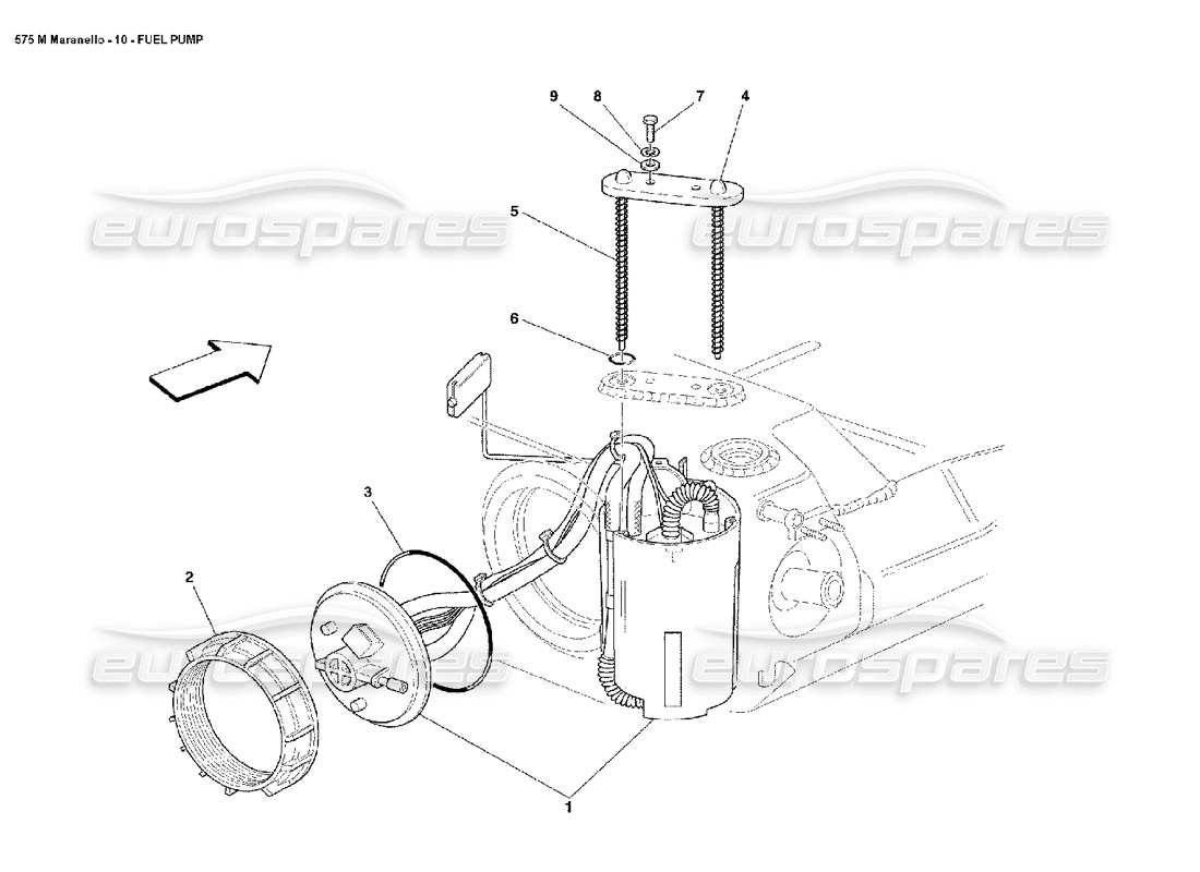 ferrari 575m maranello kraftstoffpumpe teilediagramm